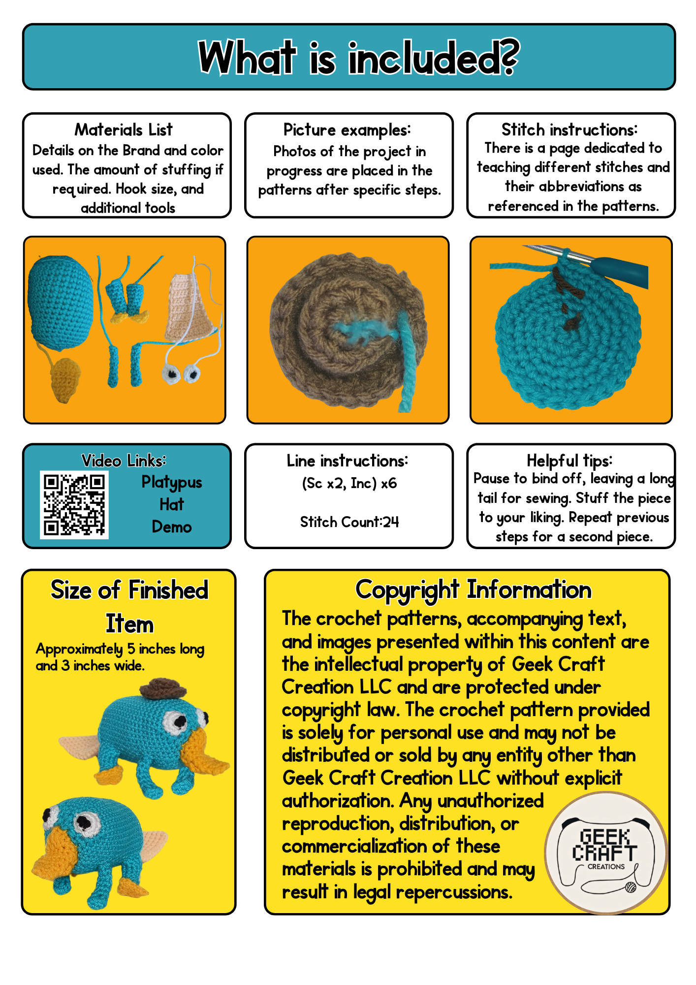 Pattern - A Platypus: Difficulty Level 2