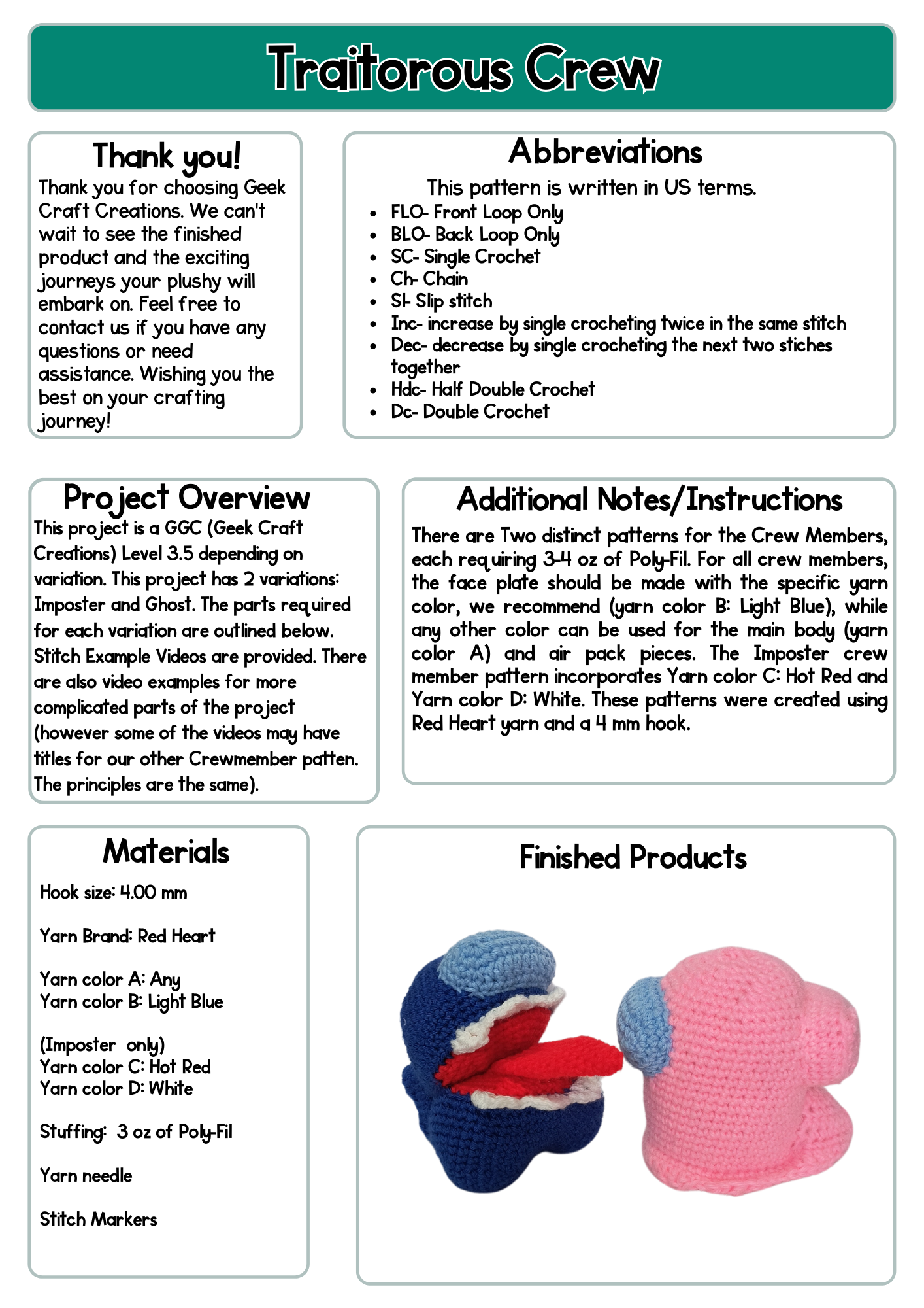 Pattern - Traitorous Crew: Difficulty Level 3