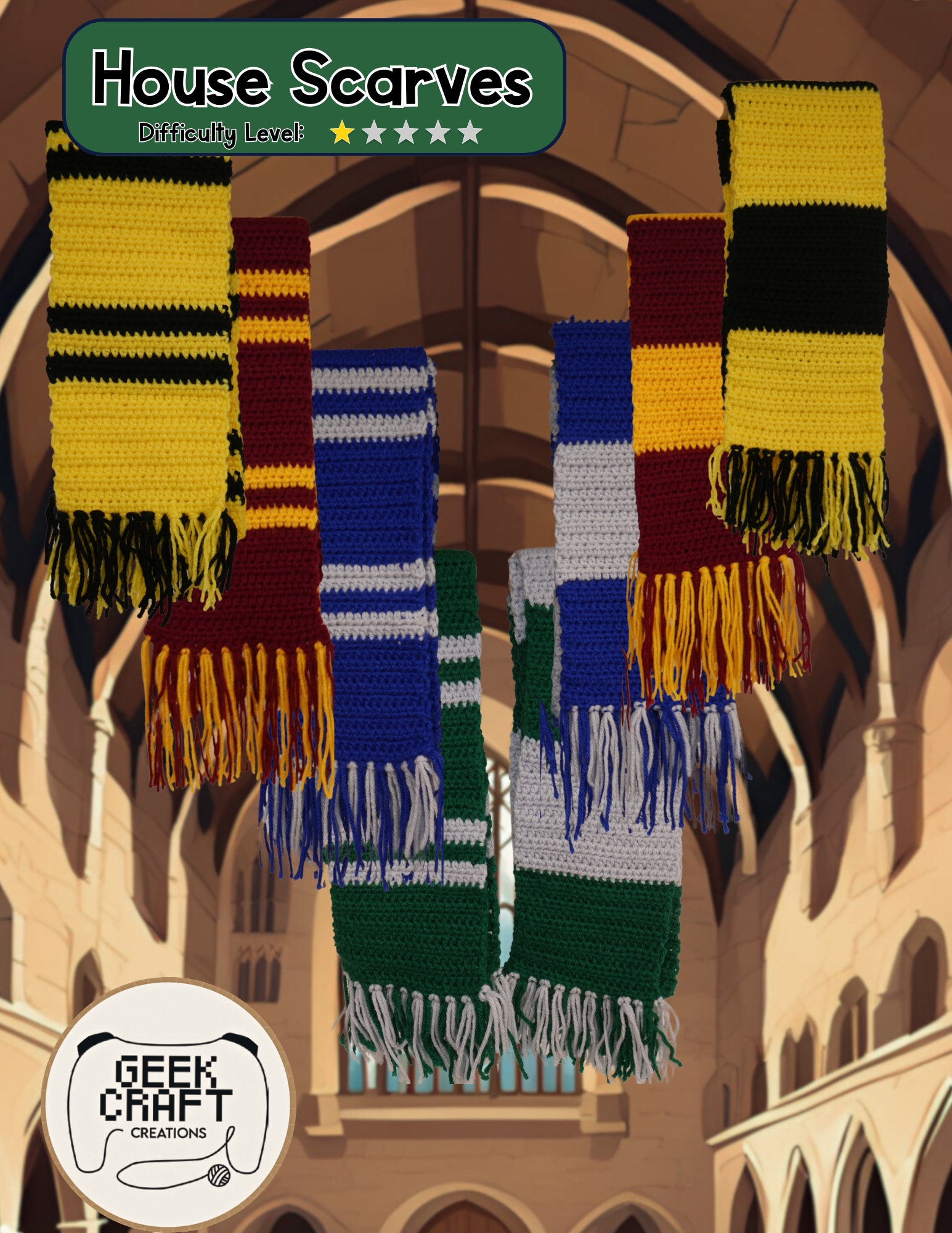 House Scarves Pattern: Difficulty Level 1
