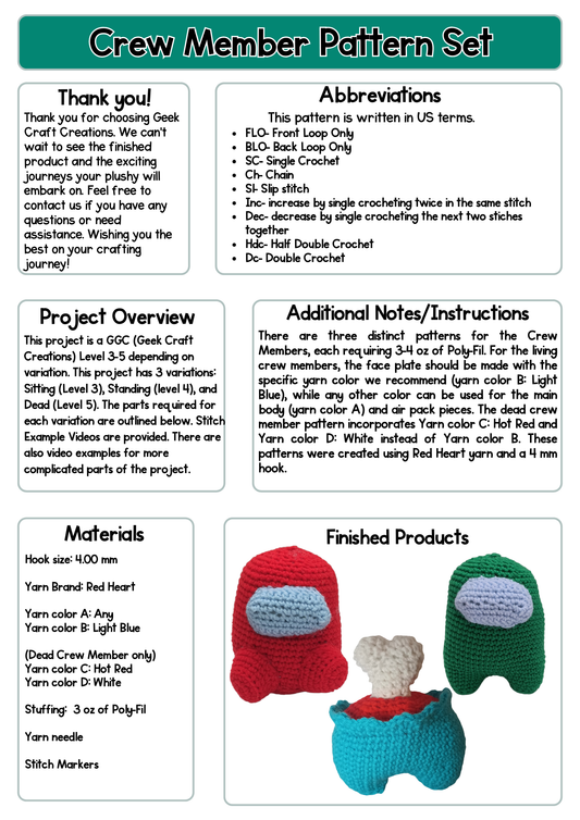 Pattern - Crew Member: Difficulty Level 3