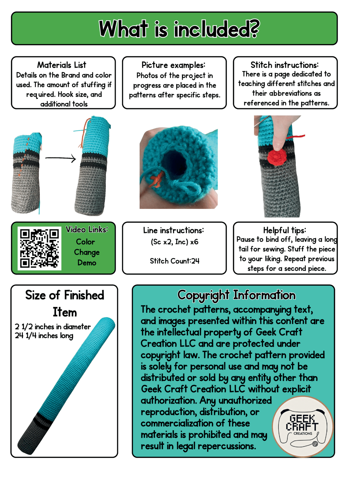 Plush Saber Crochet Pattern: Difficulty Level 2